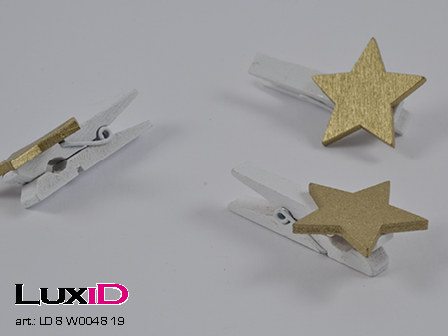 Wooden star 19 gold 30mmx30mm (36pcs)